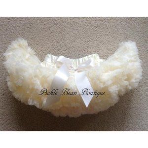 New Baby Girl 1st Birthday Ivory Tutu Premium Pettiskirt